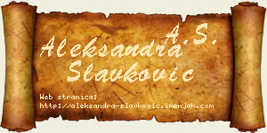 Aleksandra Slavković vizit kartica